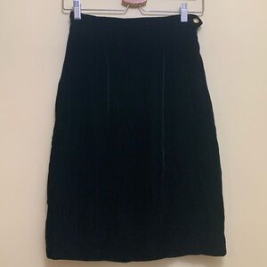 Ralph Lauren Purple Label | Black Velvet Rayon Silk Blend Lined Holiday Skirt